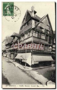Old Postcard Lisieux old high street Houses