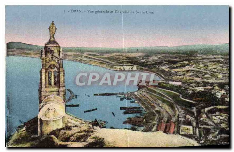 Oran Old Postcard General view and Chapel of Santa Cruz