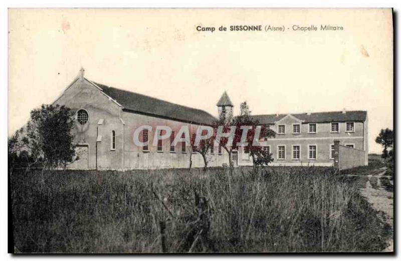 Old Postcard Camp of Sissonne Army Military Chapel