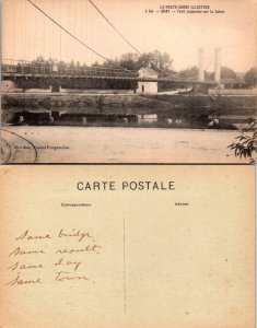 Gray, Pont suspends sur la Saone (13338