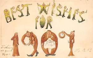 Best Wishes Year Date 1907 Postcard