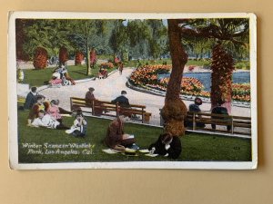 Winter Scene In Westlake Park Los Angeles CA Litho Postcard C1144083938