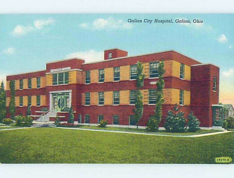 Unused Linen HOSPITAL SCENE Galion - Near Bucyrus & Mansfield Ohio OH d5557