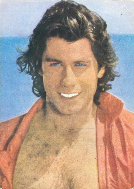 American actor John Travolta postcard