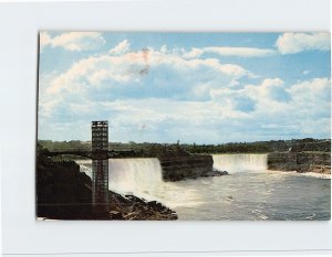 Postcard New Observation Tower looking toward the American Falls, New York