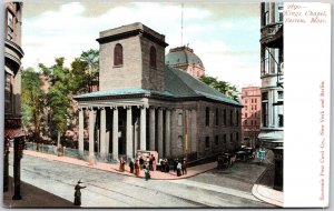 Kings Chapel Boston Massachusetts MA Street View Buildings Postcard