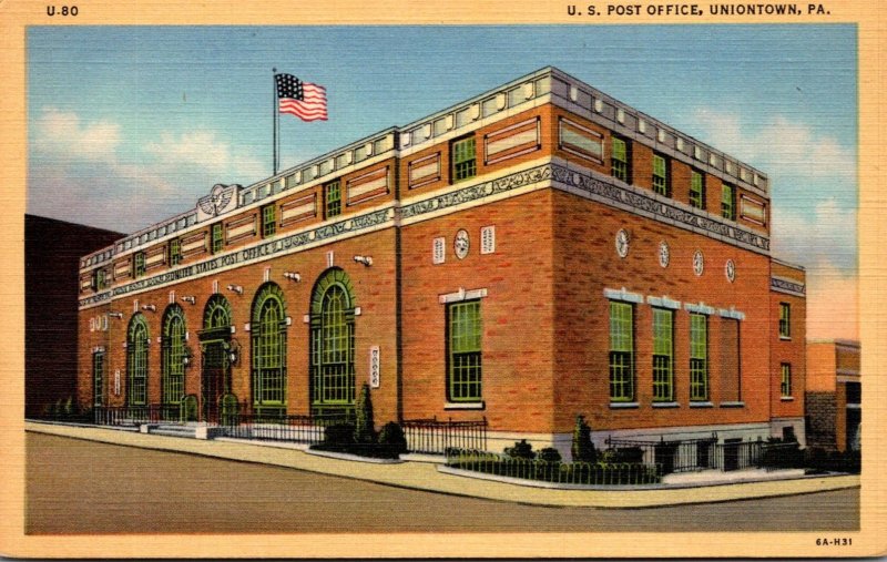 Pennsylvania Uniontown Post Office 1953 Curteich