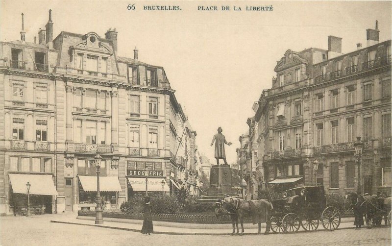 Belgium Brussels Place de la liberte statue round square