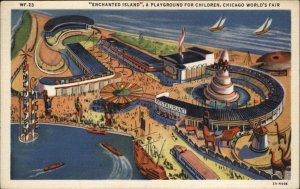 Chicago Illinois IL 1933 Exposition Children's Playground  Linen Postcard
