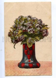 189512 LILAC in ART NOUVEAU Vase HEARTS Vintage Postnov Russia