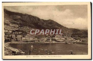 Postcard Old Port Monaco View Of Monte Carlo