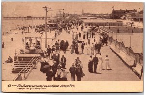 Postcard NJ Asbury Park - The Boardwalk South from the Arcade