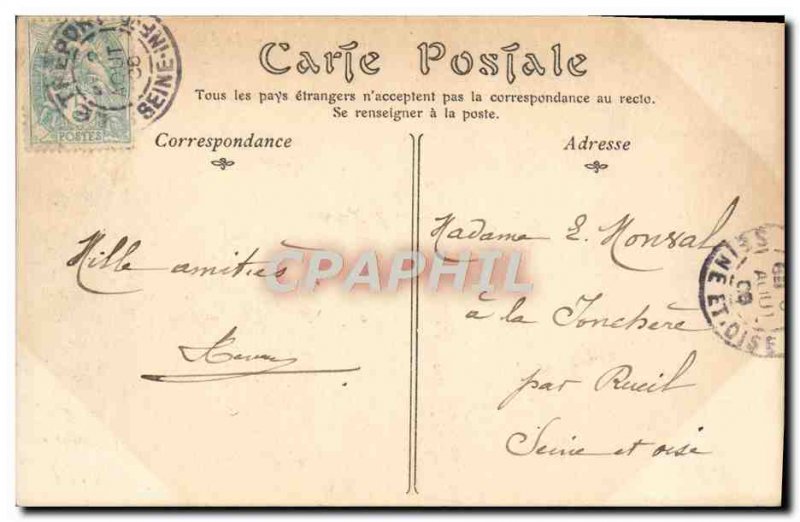 Old Postcard Treport La Jetee and & # 39entree Boat Harbor Lighthouse