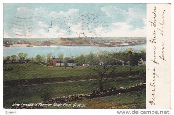 New London & Thames River from Groton, Connecticut, PU_1905