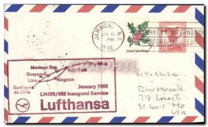 Letter USA Jamaica Lufthansa in January 1966