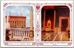 Palace Of The Vatican And Throne Room Vatican Rome Italy Postcard