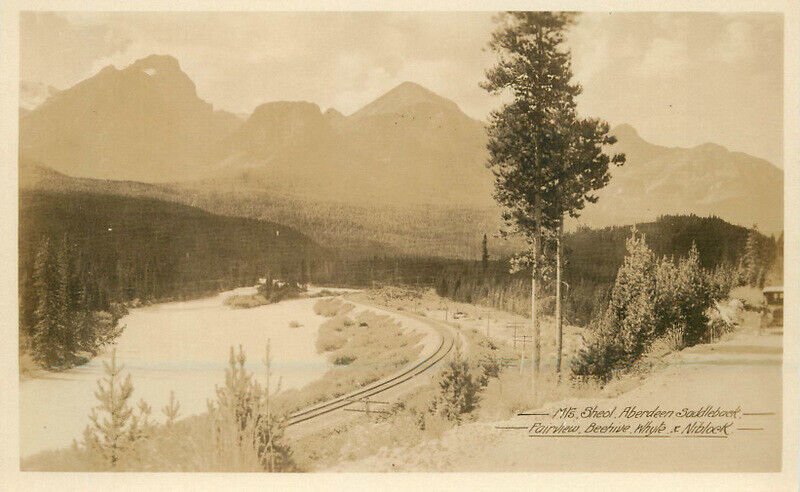 Canada BC Railway Aberdeen Saddleback Mountains RPPC Photo Postcard 22-10144