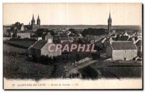 Old Postcard Saint Pol De Leon Road Santec