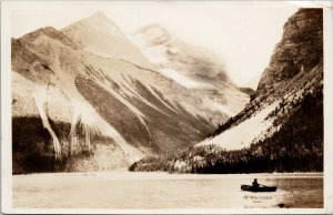 Kinney Lake BC Mt Whitehorn Person in Rowboat c1928 FH Slark RPPC Postcard G77