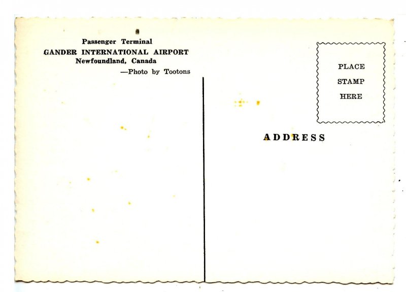 Canada - New Foundland, Gander Int'l Airport. Passenger Terminal  *RPPC