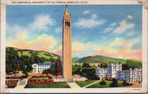 The Campanile University Of California Berkeley California Linen Postcard C178