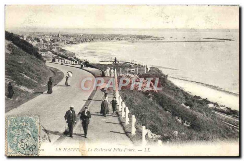 Old Postcard Le Havre Boulevard Felix Faure