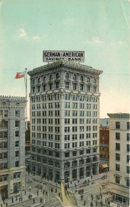 Postcard California Los Angeles German American Savings Bank Trolley 1908 23-813