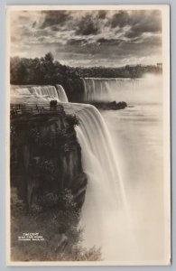 Real Photo Postcard~Twilight Below Falls~Niagara Falls New York~RPPC 