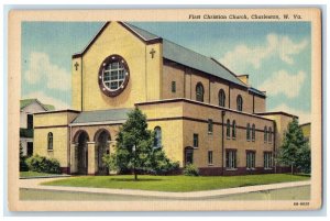 c1940's First Christian Church Building Charleston West Virginia WV Postcard
