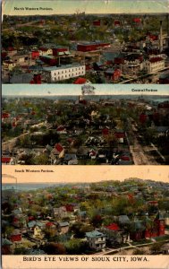 Postcard Multiple Birds Eye Views of Sioux City, Iowa