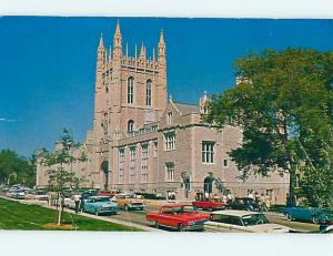 Pre-1980 OLD CARS & BUILDING & TOWER AT UNIVERSITY OF MISSOURI Columbia MO Q0782