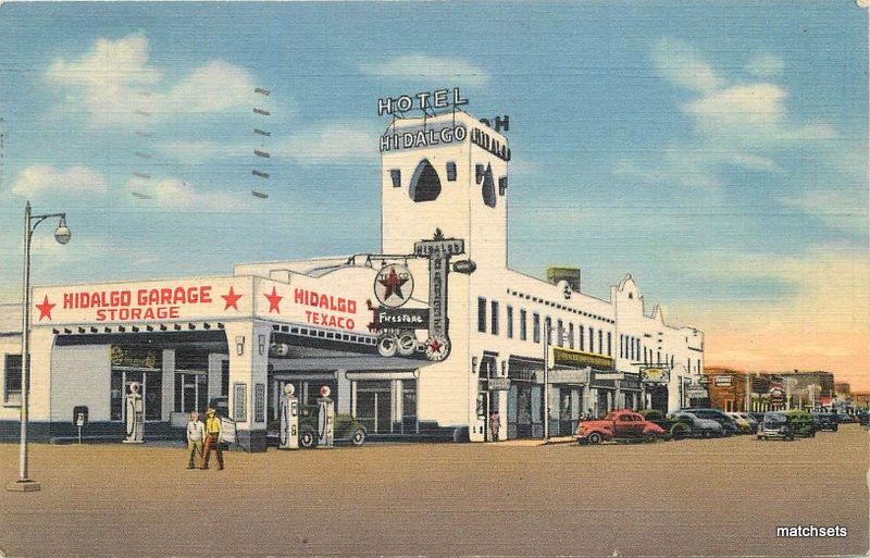 1953 Lordsburg New Mexico Hidalgo Garage Texaco Gas Station Teich linen