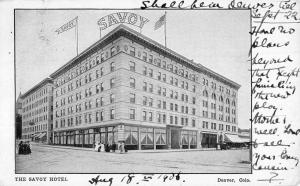 Denver Colorado Savoy Hotel Street View Antique Postcard K33210
