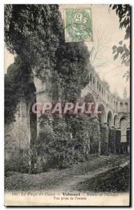 Old Postcard The Country De Caux Valmont From Ruins & # 39Abbaye View From Ja...