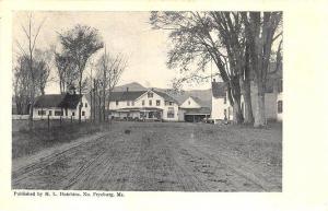 North Fryeburg ME Dirt Street View Storefront Early View Postcard