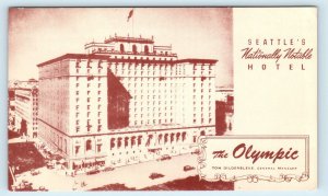 SEATTLE, WA Washington  The OLYMPIC HOTEL c1930s Cars  Roadside  Postcard