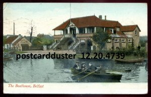 h5202 - NORTHERN IRELAND Belfast Postcard 1913 Boathouse