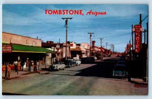 Tombstone Arizona AZ Postcard Allen Street Main Drag Road Buildings 1960 Vintage