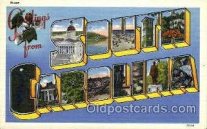 South Carolina, USA Large Letter States Unused light corner wear, Unused