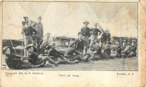 TUG OF WAR SOLDIERS ARMY NATIONAL GUARD NEW JERSEY MILITARY POSTCARD '05