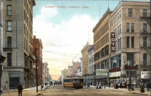 TOLEDO OH Summit Street TROLLEY STREETCAR c1910 Postcard