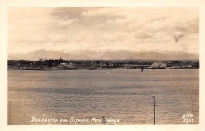 Bremerton, Washington, Town View & Olympic Mtns., Vintage Postcard AA355-28