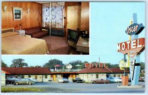 MONTREAL, QUEBEC  Canada  Roadside  MOTEL OSCAR  ca 1950s Cars   Postcard