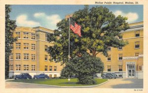 MOLINE, Illinois IL   MOLINE PUBLIC HOSPITAL   ca1940's Vintage Linen Postcard