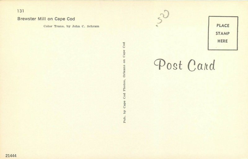 Brewster Mill Cape Cod Massachusetts MA Postcard