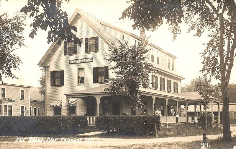 Fryeburg ME Busy Day At The Argue Not, Real Photo Postcard