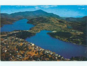 Pre-1980 AERIAL OF TOWN IN LAKE PLACID Adirondack Mountains New York NY n2830