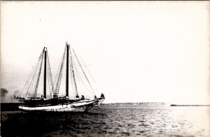 Portland Maine Ship in Harbor as Seen in 1939 c1950 Postcard Y17