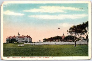 VINTAGE POSTCARD DRILL GROUNDS THE NEWPORT RHODE ISLAND NAVAL TRAINING STATION