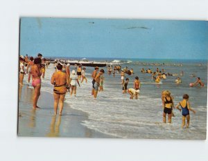 Postcard People Enjoying the Sun and Surf at the Beach